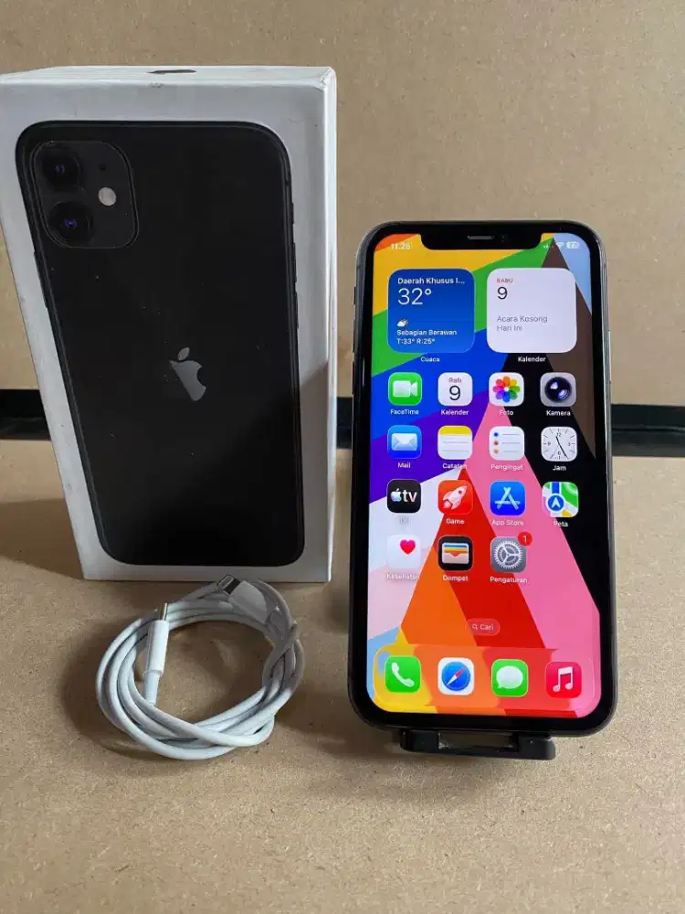 Iphone 11 64gb black inter all operator fullset mulus no minus