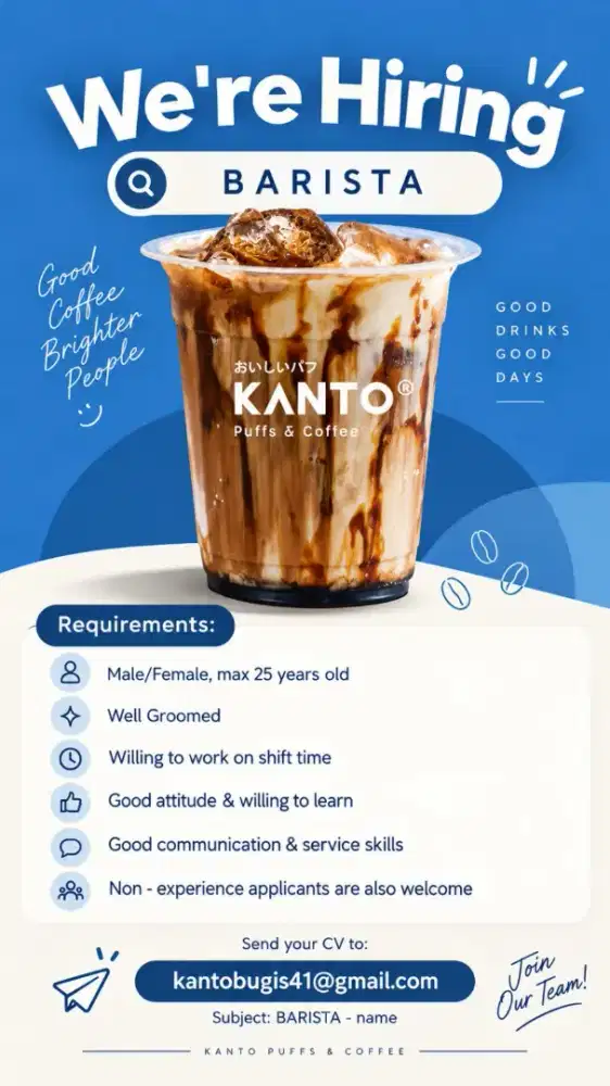 DIBUTUHKAN Barista KANTO
