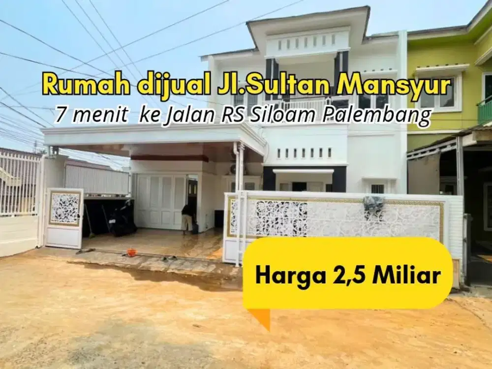 Rumah 2 lantai,3 Menit ke Kambang Iwak Palembang