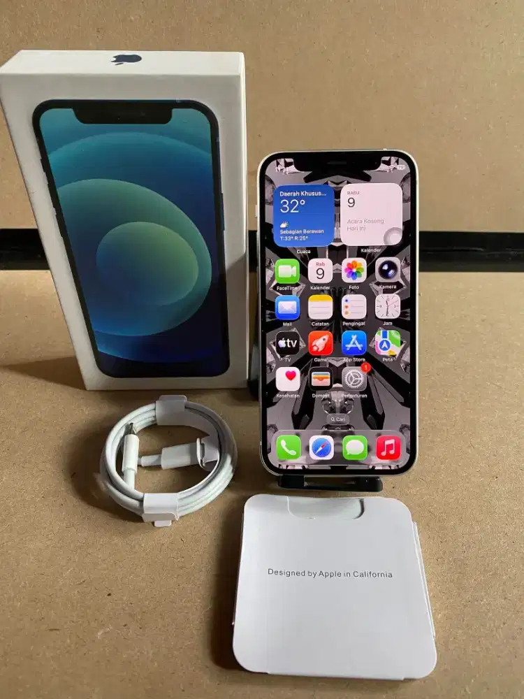 Iphone 12 mini 128gb white inter all operator fullset mulus no minus