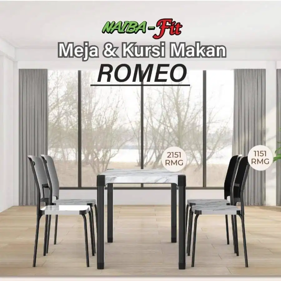 1 Set Meja + Kursi Makan Plastik