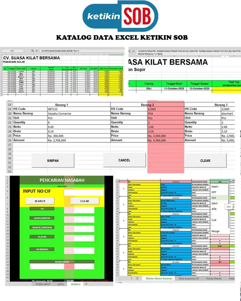 Jasa olah Data Excel Spreadsheet