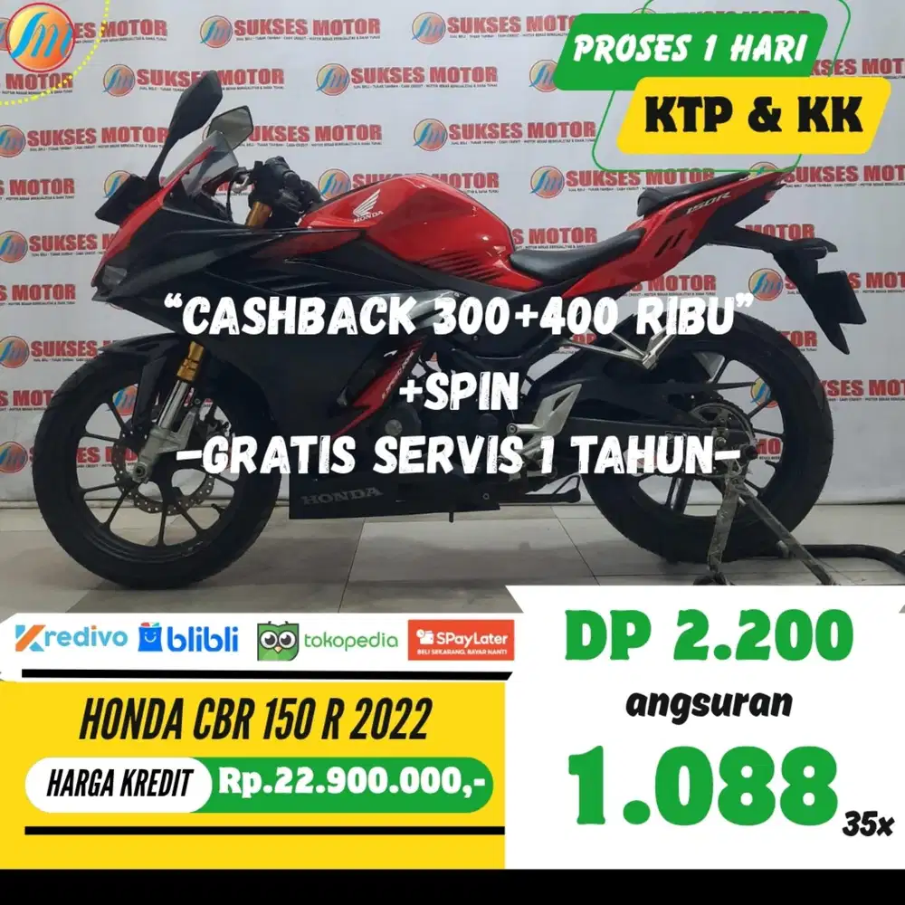 HONDA CBR 150 R 2022 KREDIT MURAH ANGSURAN TERJANGKAU BERGARANSI