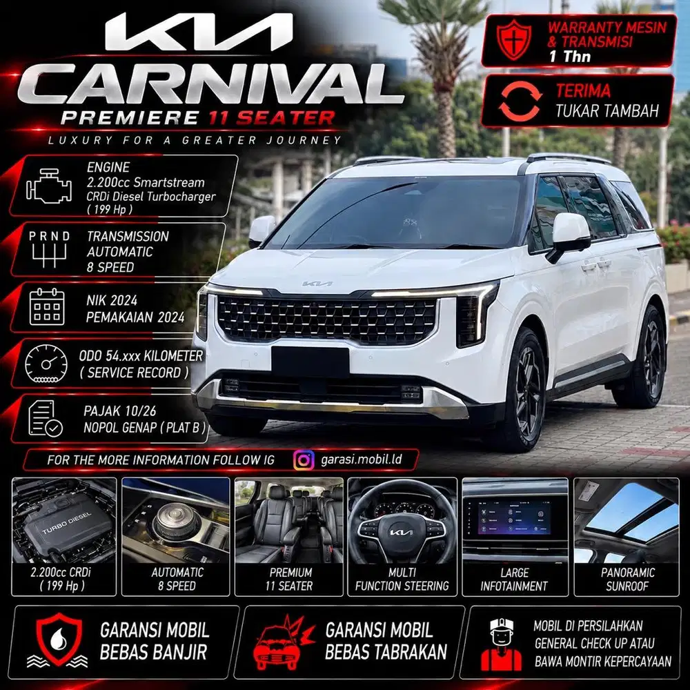 KIA Carnival Premiere 11 Seater 2.2D 2024
