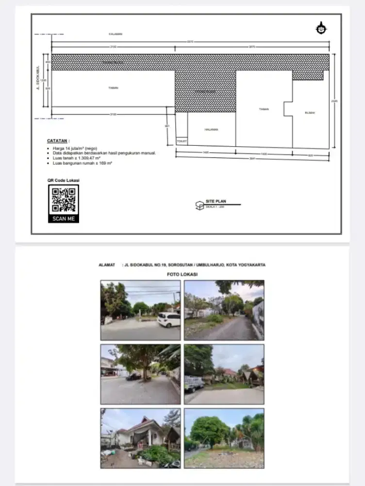 Dijual tanah dan bangunan rumah