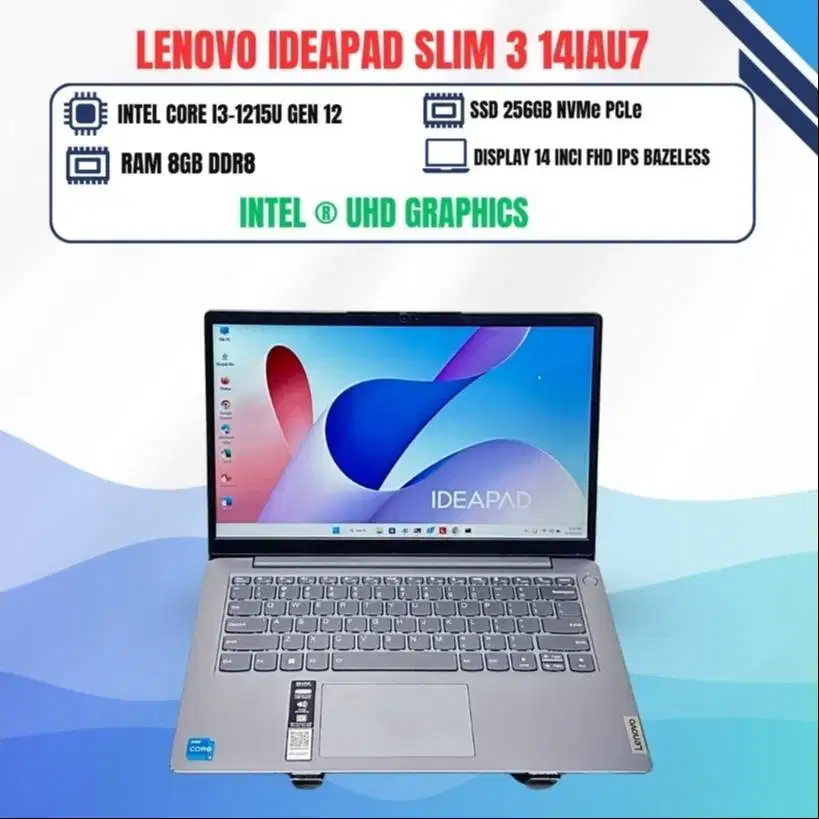 LENOVO IDEAPAD SLIM 3 14IAU7 CORE I3-1215U GEN 12 RAM 8GB SSD 256GB 14