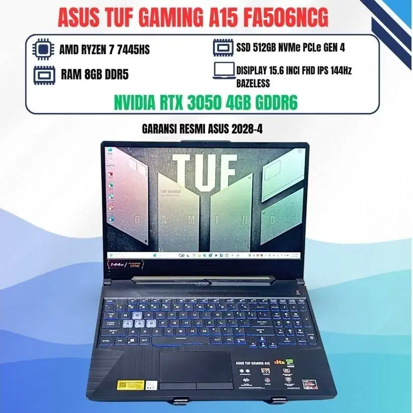 ASUS TUF GAMING A15 FA506NCG AMD RYZEN 7 7445HS NVIDIA RTX 3050