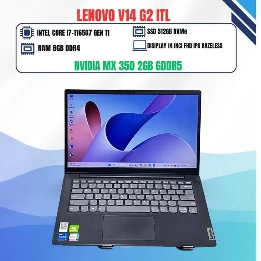 LENOVO V14 G2 ITL CORE I7-1165G7 NVIDIA MX350 RAM 8GB SSD 512GB 14inci