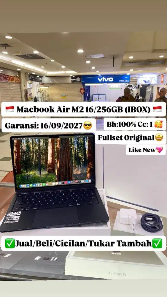 MACBOOK AIR M2 16/256GB IBOX MIDNIGHT