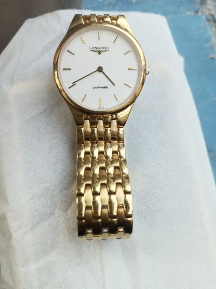 Jam longines kaca sapphire mulus no minus