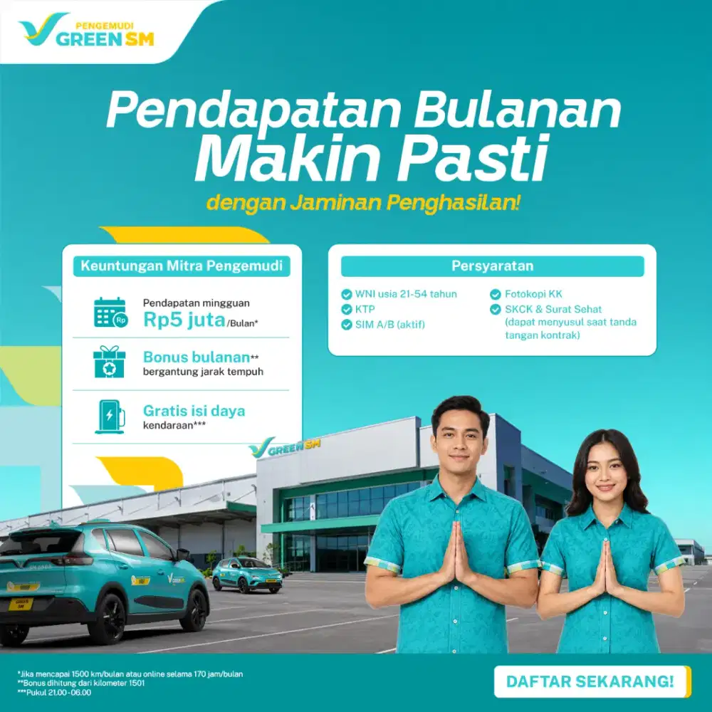 Loker driver taxi listrik green SM