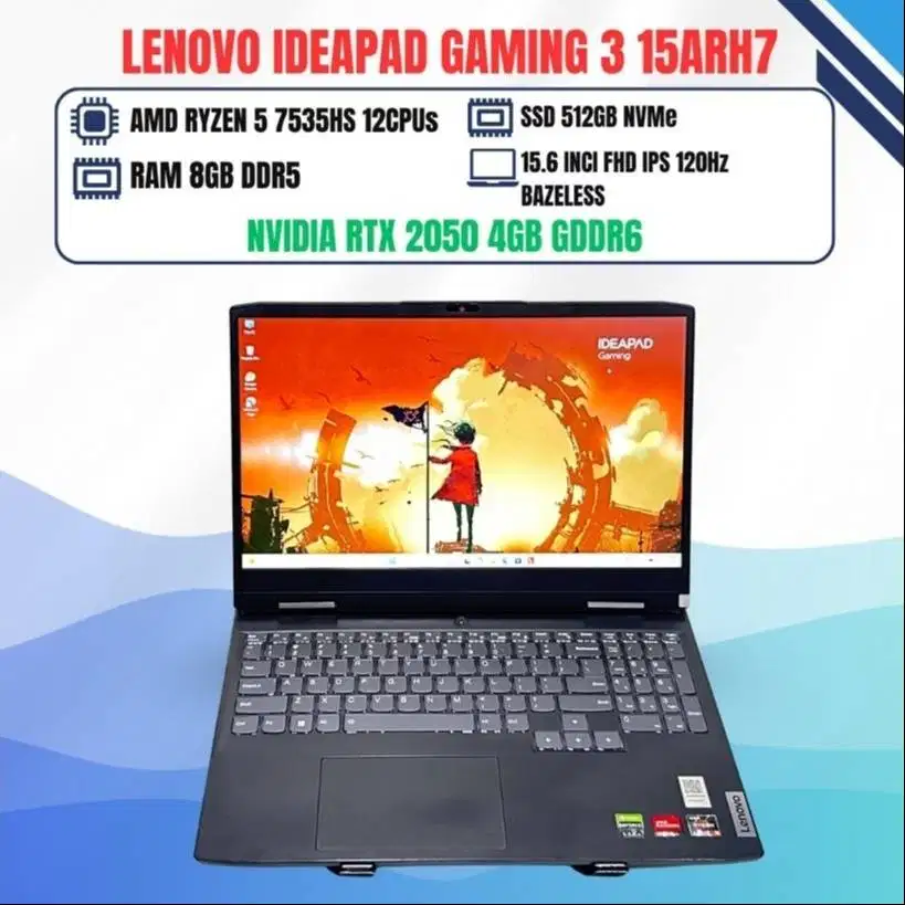 LENOVO IDEAPAD GAMING 3 15ARH7 AMD RYZEN 5 7535HS NVIDIA RTX 2050 RAM