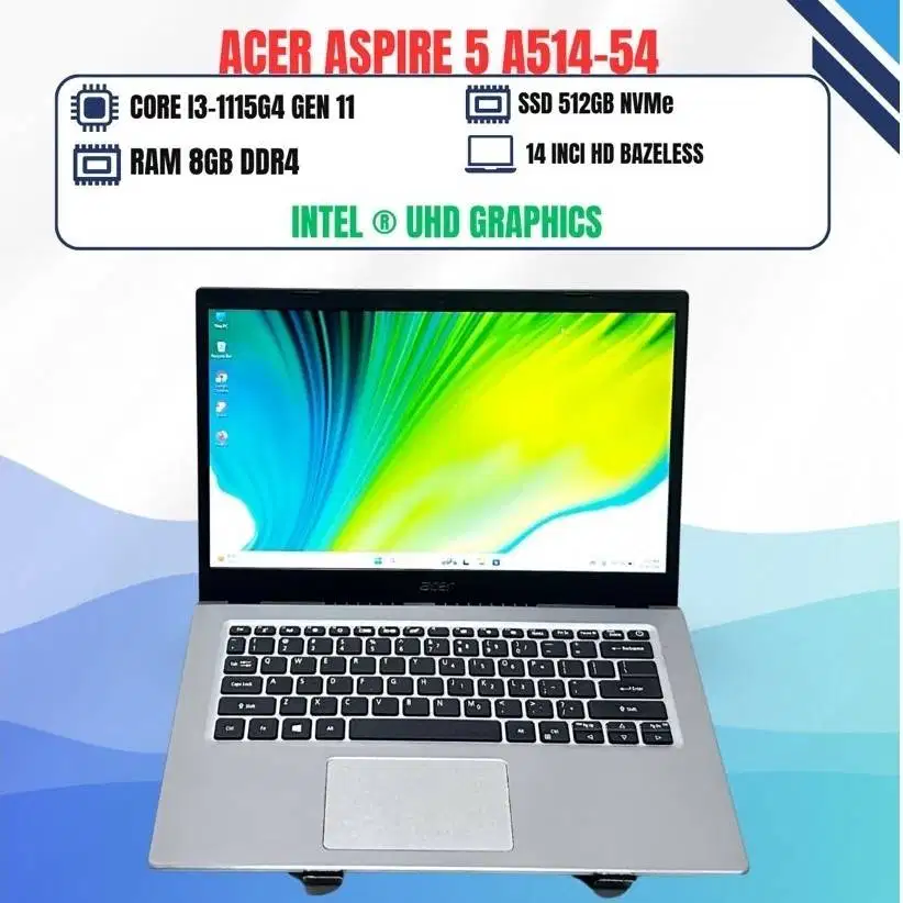 ACER ASPIRE 5 A514-54 CORE I3-1115G4 GEN 11 RAM 8GB SSD 256GB 14inci B