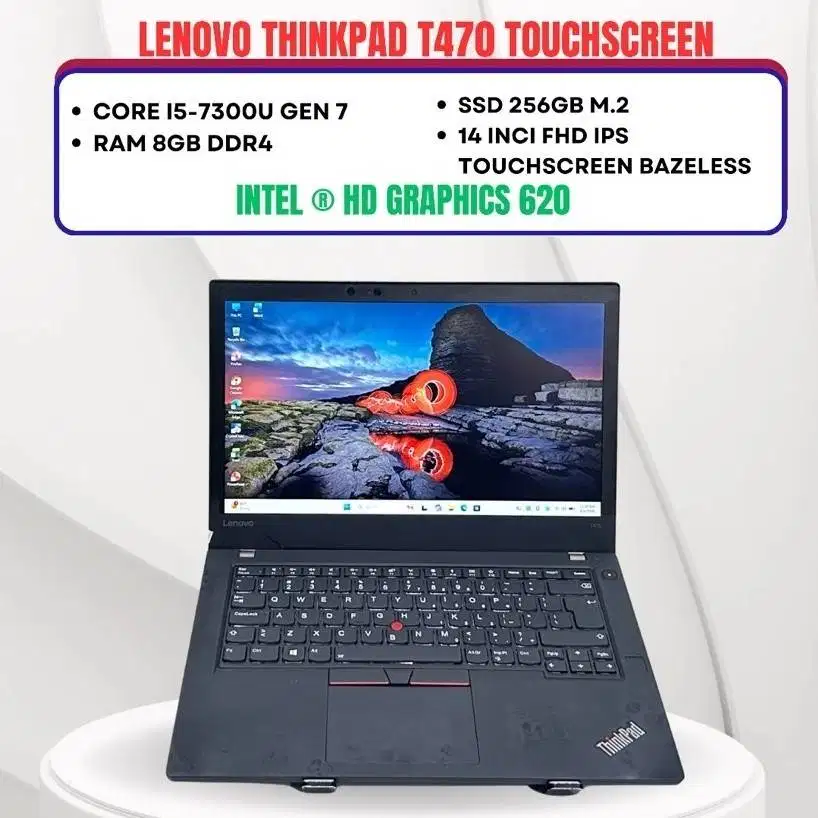 LENOVO THINKPAD T470 TOUCHSREEN CORE I5-7300U RAM 8GB SSD 256GB 14inci