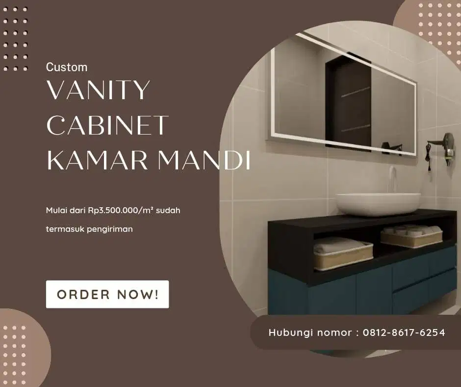 Custom Vanity Cabinet Toilet Minimalist Finishing HPL