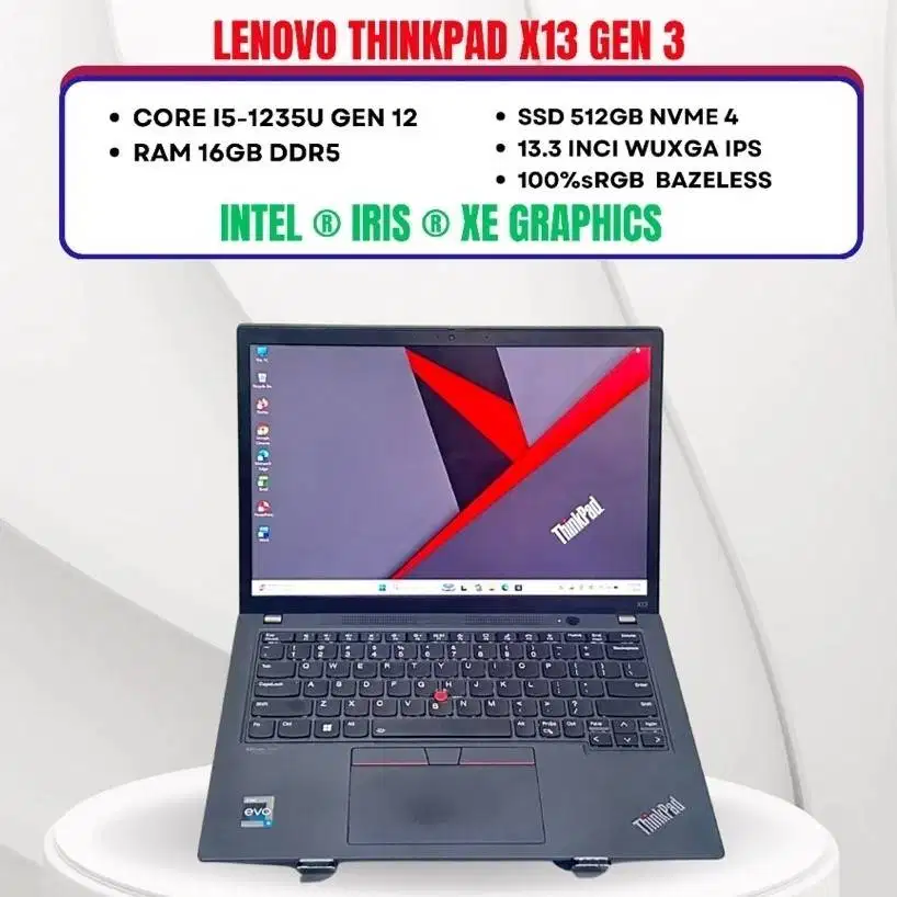LENOVO THINKPAD X13 GEN 3 CORE I5-1235U RAM 16GB SSD 512GB 13inci WUXG