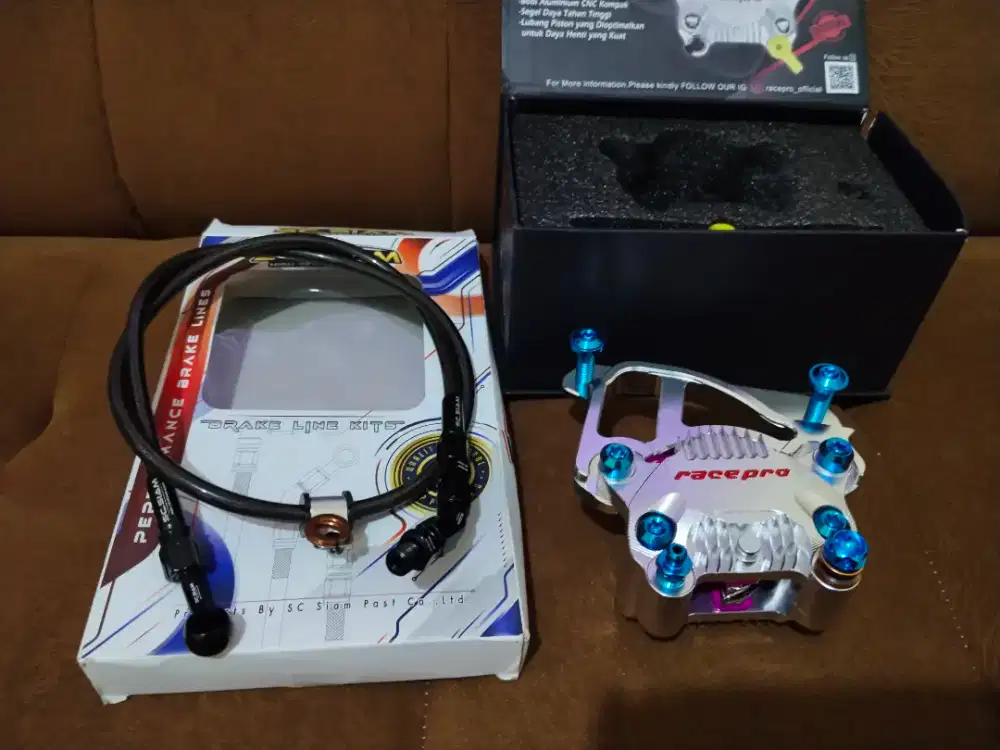 Kaliper race pro 2 piston evo & selang rem sc siam box original