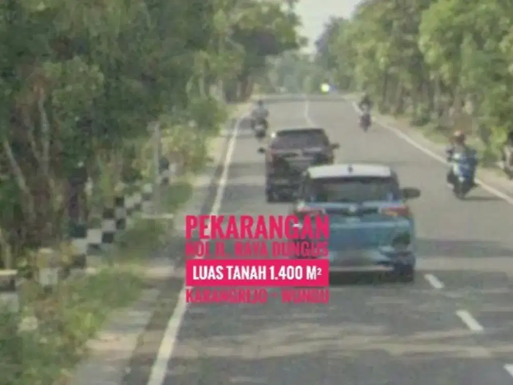 DIJUAL Tanah Pekarangan bonus pohon Jati, Jalan Raya Karangrejo Kab MADIUN, Baguss