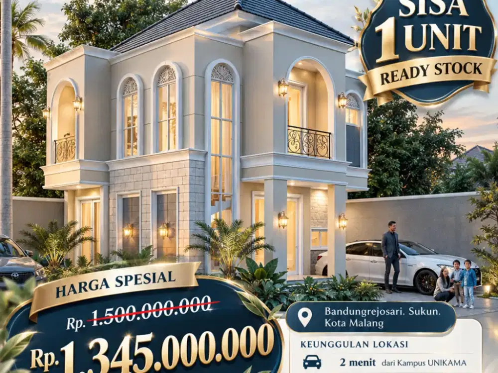 BOOKING 10 JT SUDAH DAPAT RUMAH 2 LANTAI LOKASI STRATEGIS KOTA MALANG