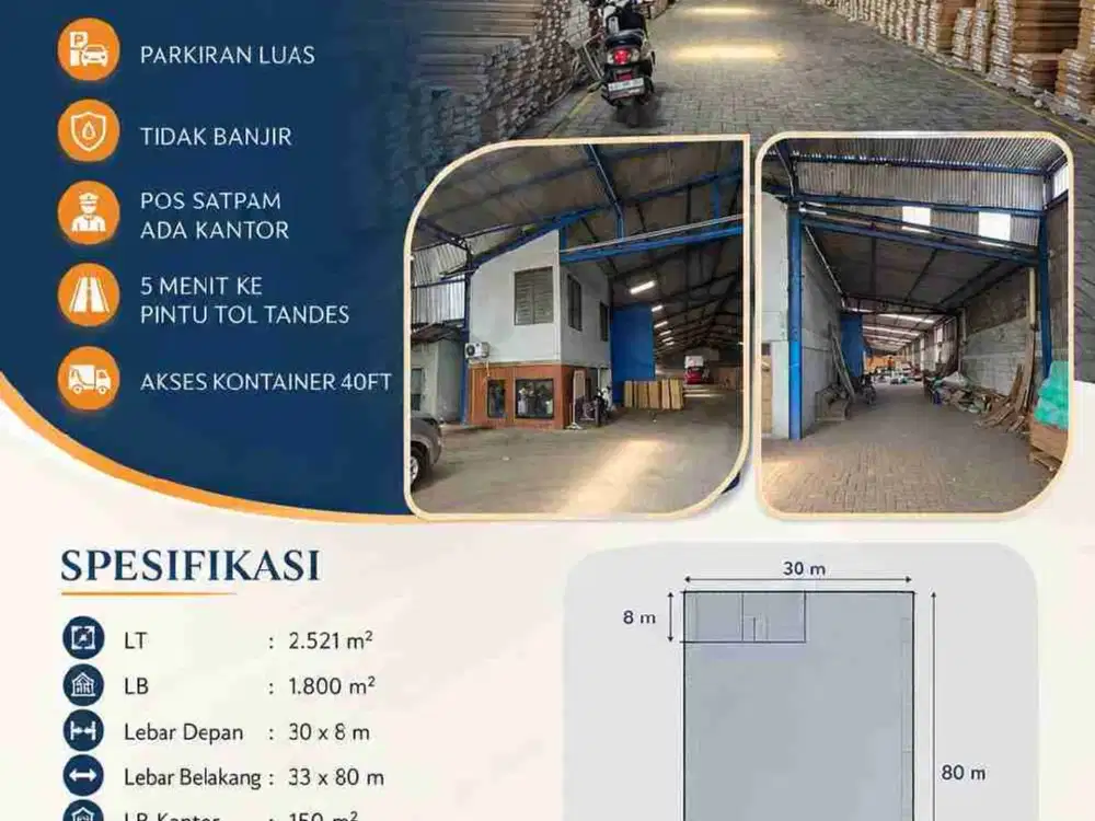 JARANG ADA! DIJUAL GUDANG MARGOMULYO INDAH LUAS 2000AN