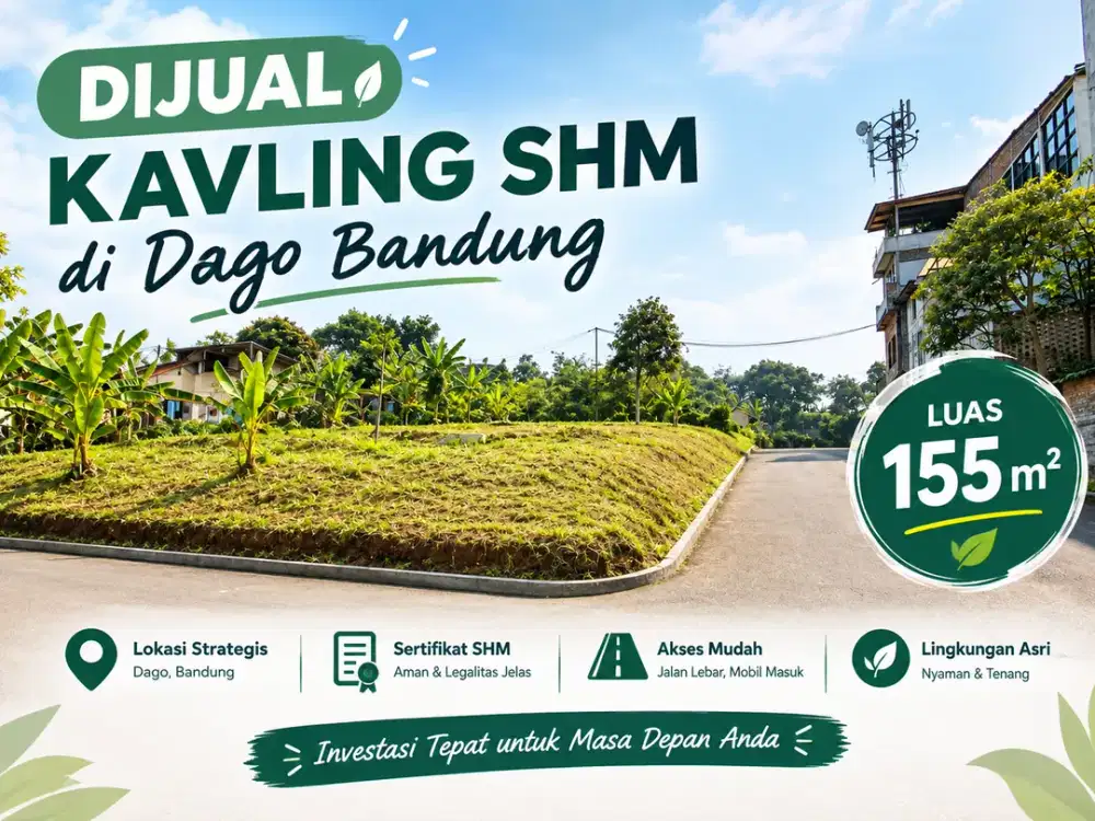 Kavling Hook Dago Bandung Dekat Sekolah Internasional Dalam Kawasan Perumahan