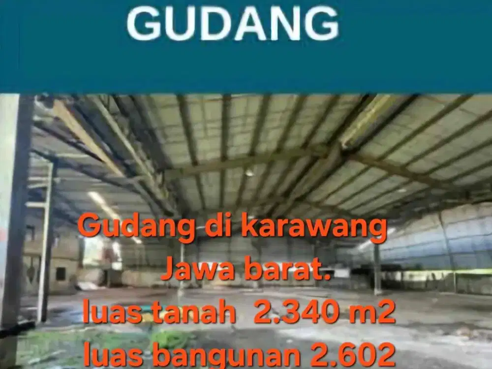 Jual Gudang di Desa Purwasari Kec. Purwasari Kab. Karawang Propinsi Jawa Barat  Di Jual Gudang Purwasari Karawang