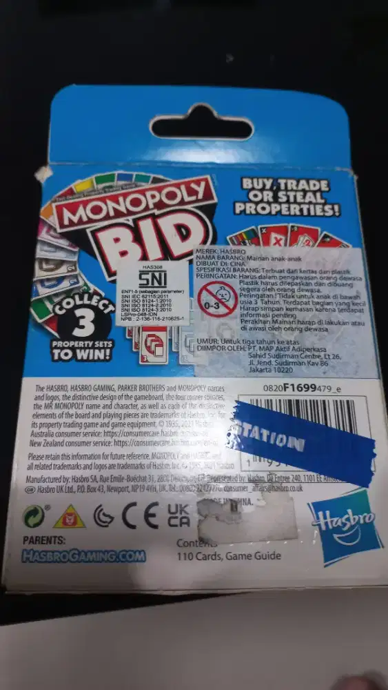 Kartu Monopoly bid