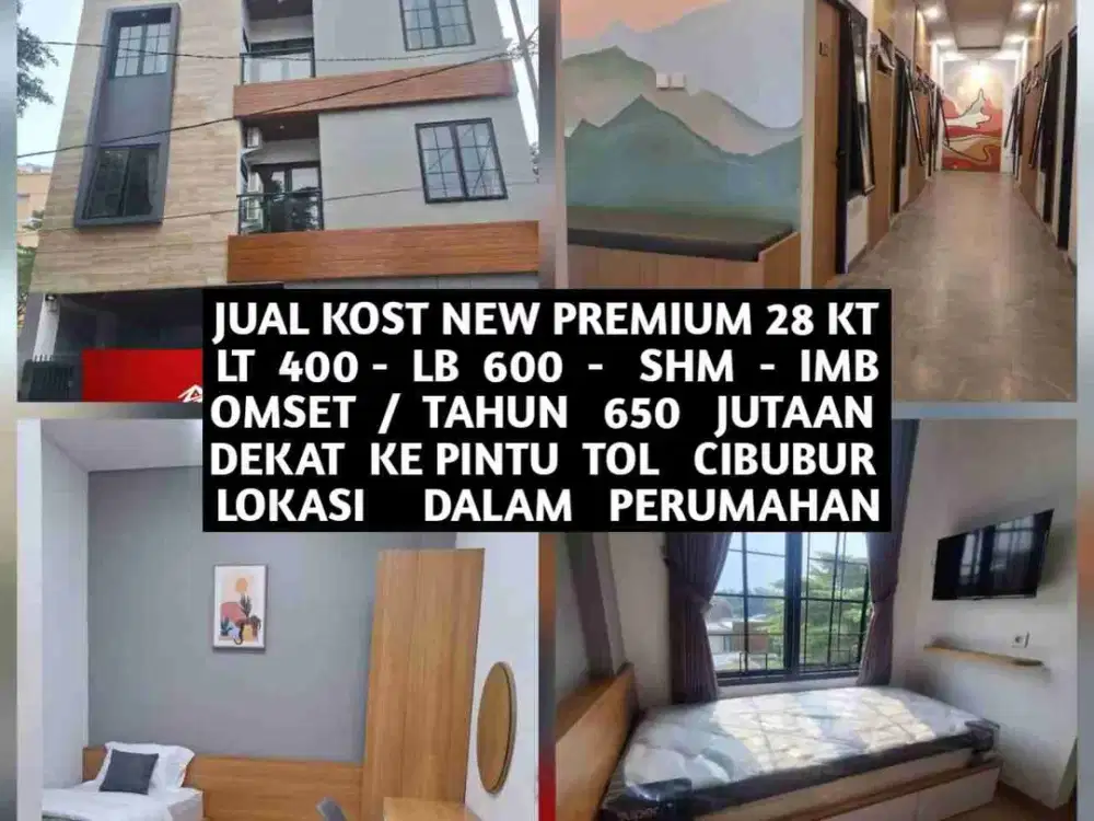 JUAL KOST KOSAN NEW PREMIUM DEKAT PINTU TOL CIBUBUR LOKASI DALAM KOMPLEK