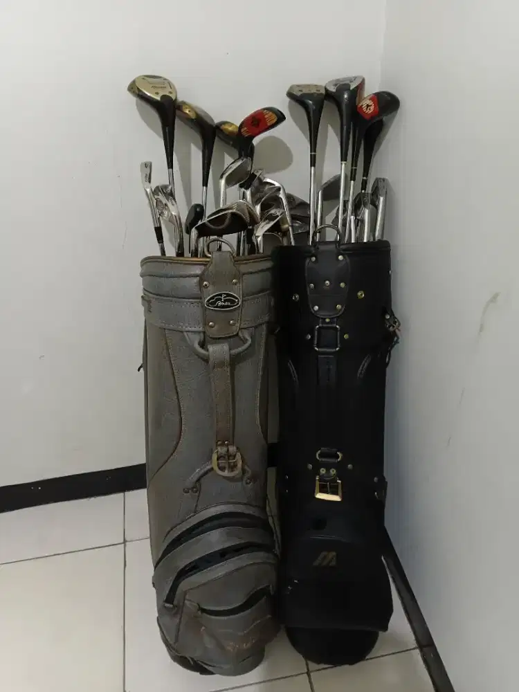 Jual 2 unit tas full set stik golf merk Mezuno bekas dan merk lainnya