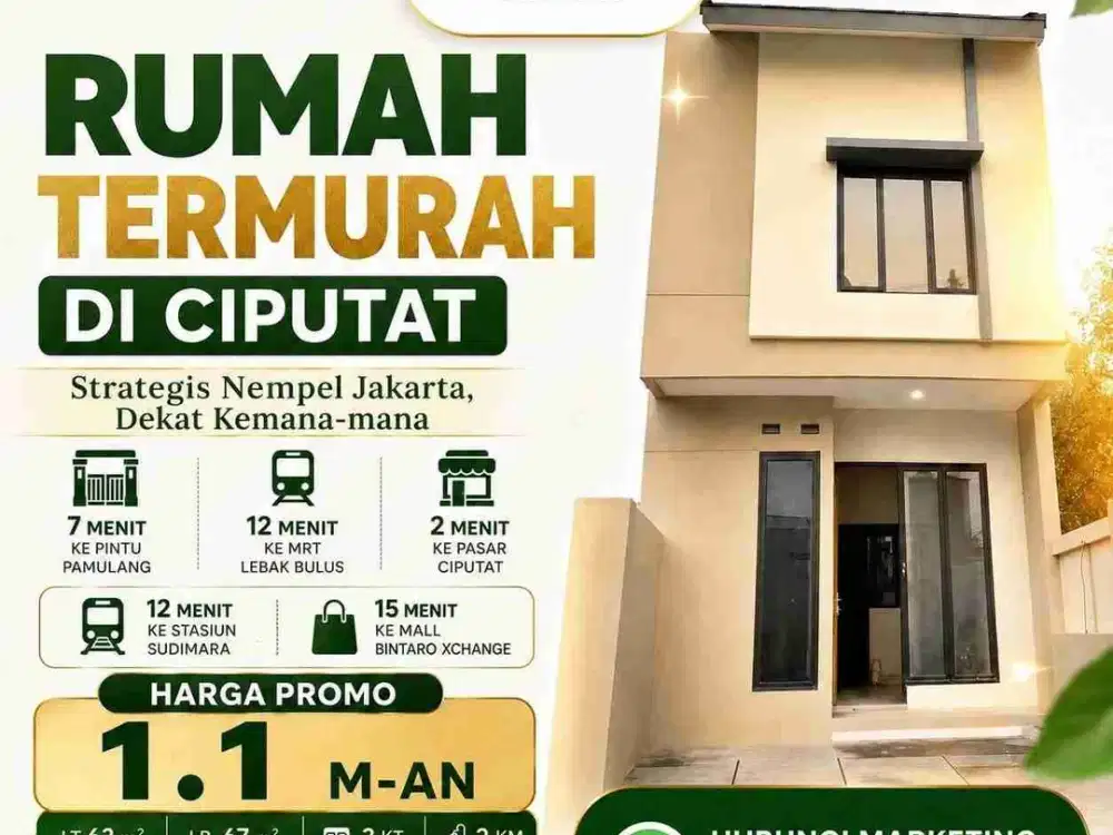 Jual Rumah Baru Cluster Di Kedaung Pamulang Tangerang Selatan, Dekat Ciputat