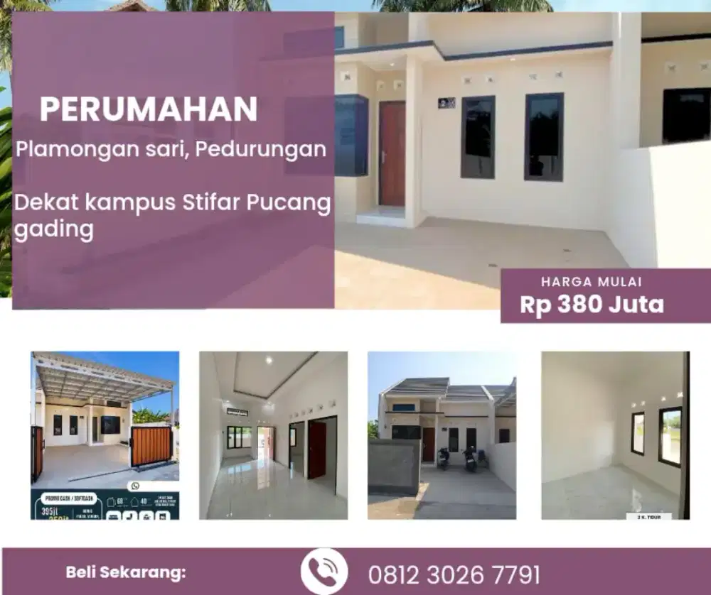Rumah di Plamongan sari Pedurungan dekat kampus Stifar pucang gading