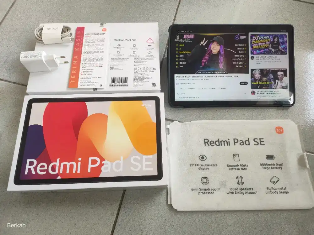 Jual Redmi PAd SE Ram 4.128 fullset Original 95% mulus No minus.