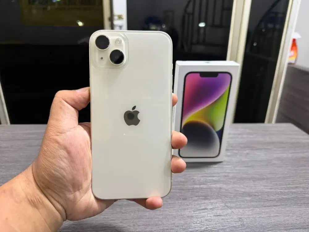 Iphone 14 plus 128gb inter mulus fullset minus retak sehelai