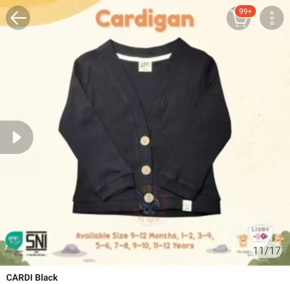 Cardigan anak perempuan 3 tahun