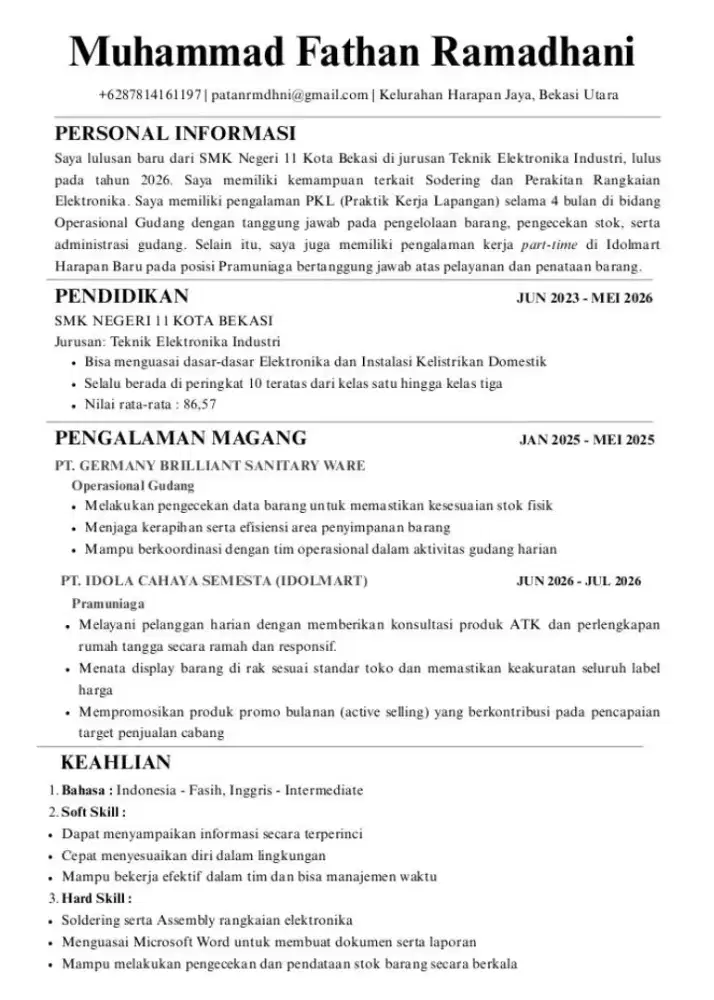 Sedang mencari pekerjaan apapun yang penting halal