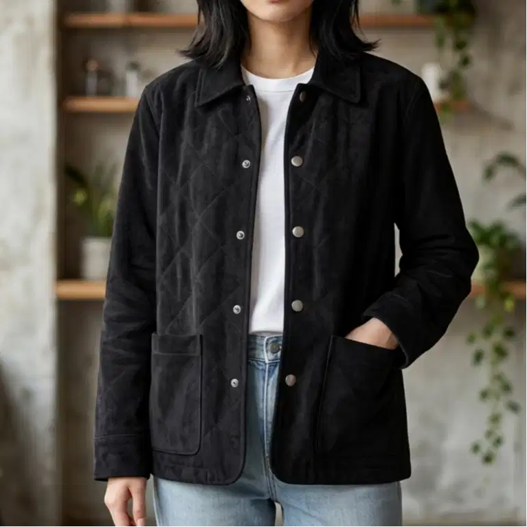 UNIQLO Faux Suede Diamond Quilted Field Jacket