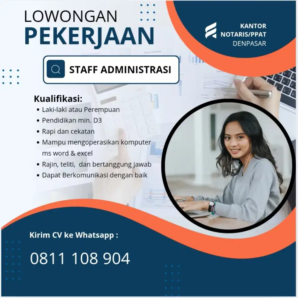 Dibutuhkan Staff untuk Kantor Notaris di Denpasar