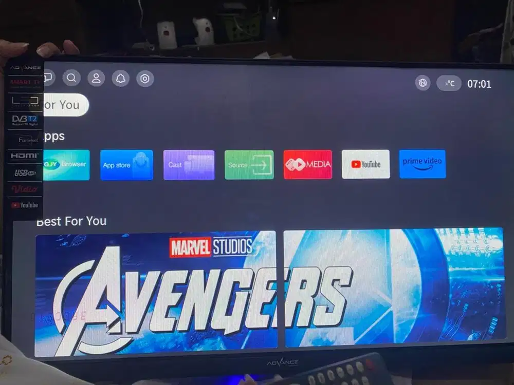 smart tv Advance ADV-2450c framless ukuran 24 inch