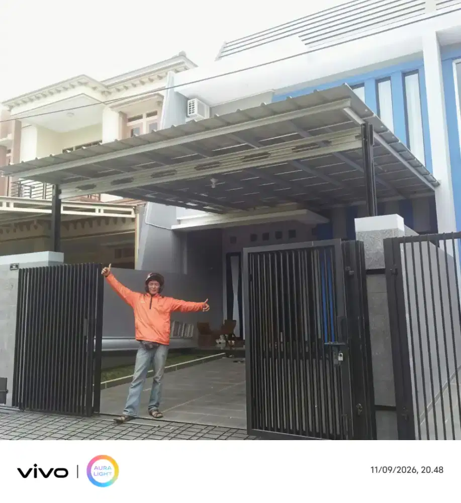 Pasang kanopi baja ringan