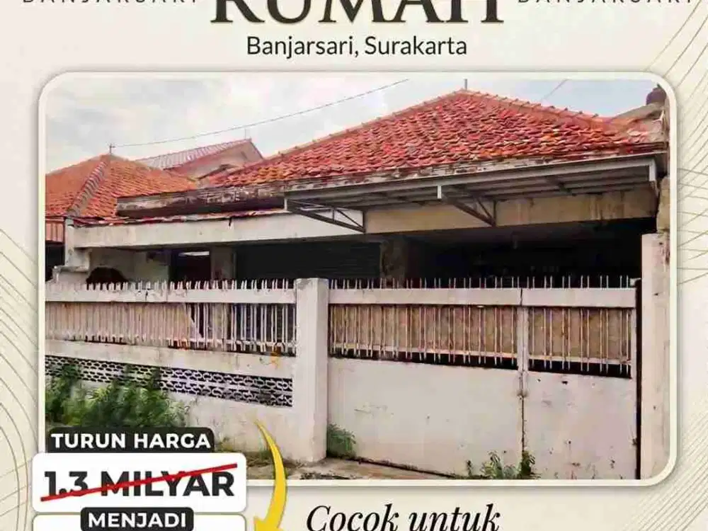 Rumah Dijual di Ketelan Banjarsari Solo, hanya 50m dari Jl Gajah Mada Solo