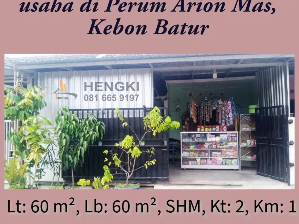 Rumah siap pakai bisa untuk usaha di perum Arion Mas