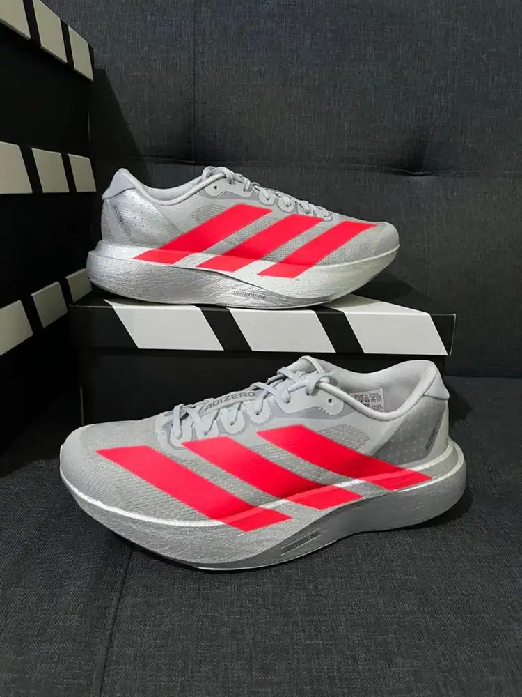 Sepatu Running Adidas Adizero EVO SL Silver Red BNIB Original Running