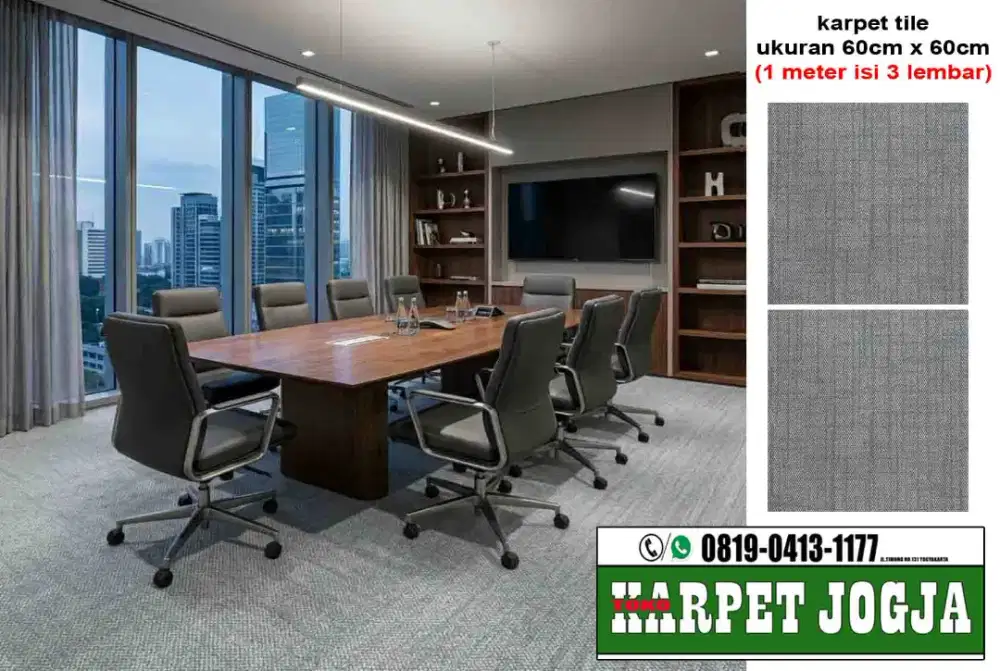 Karpet tile abu-abu