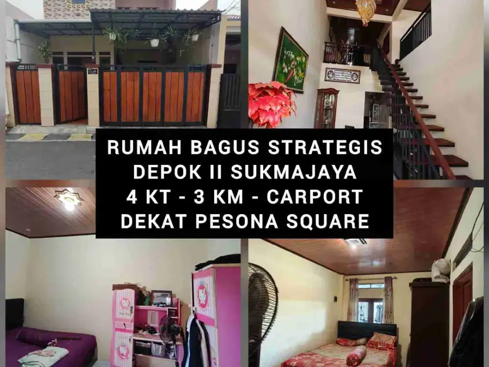 RUMAH BAGUS STRATEGIS DEPOK II SUKMAJAYA DEKAT PESONA SQUARE DEPOK