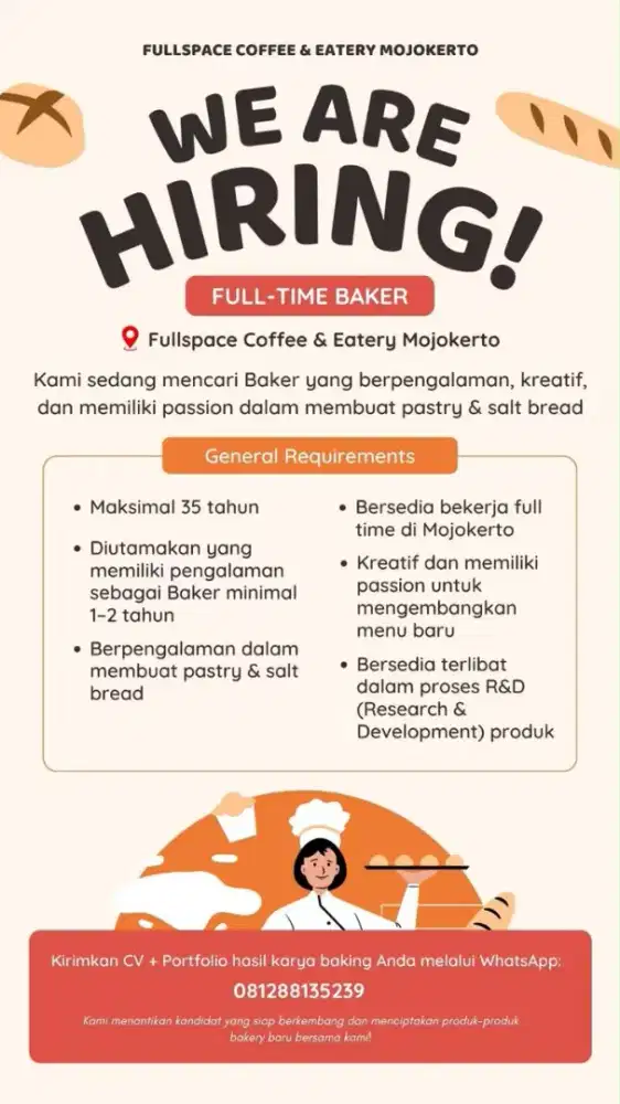Dicari baker sesuai deskripsi
