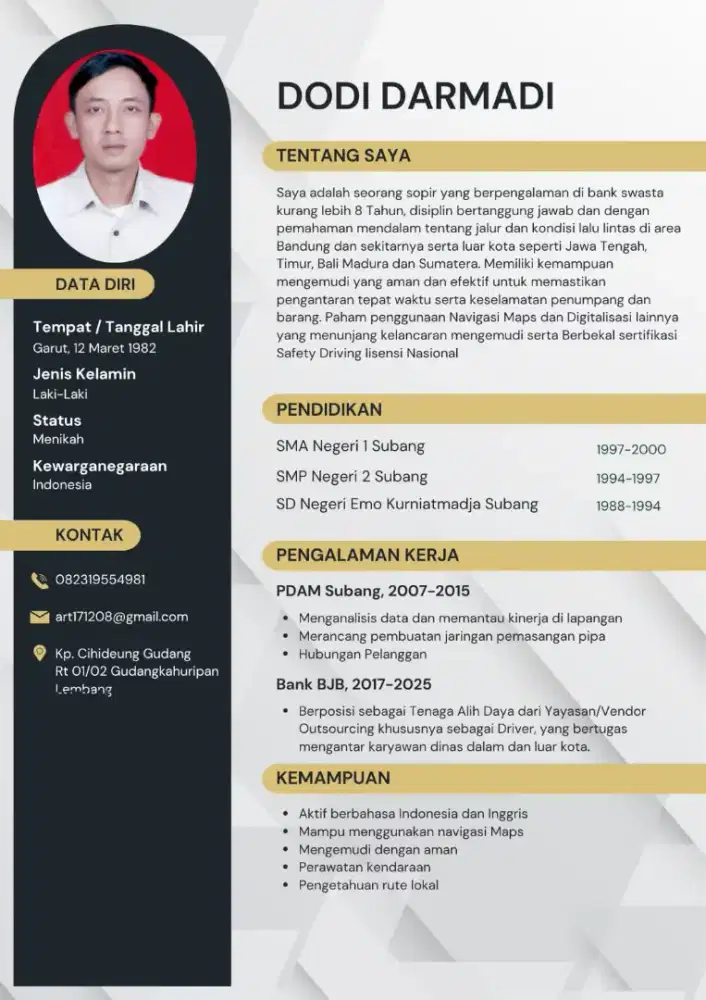 Sopir Kantoran atau Pribadi
