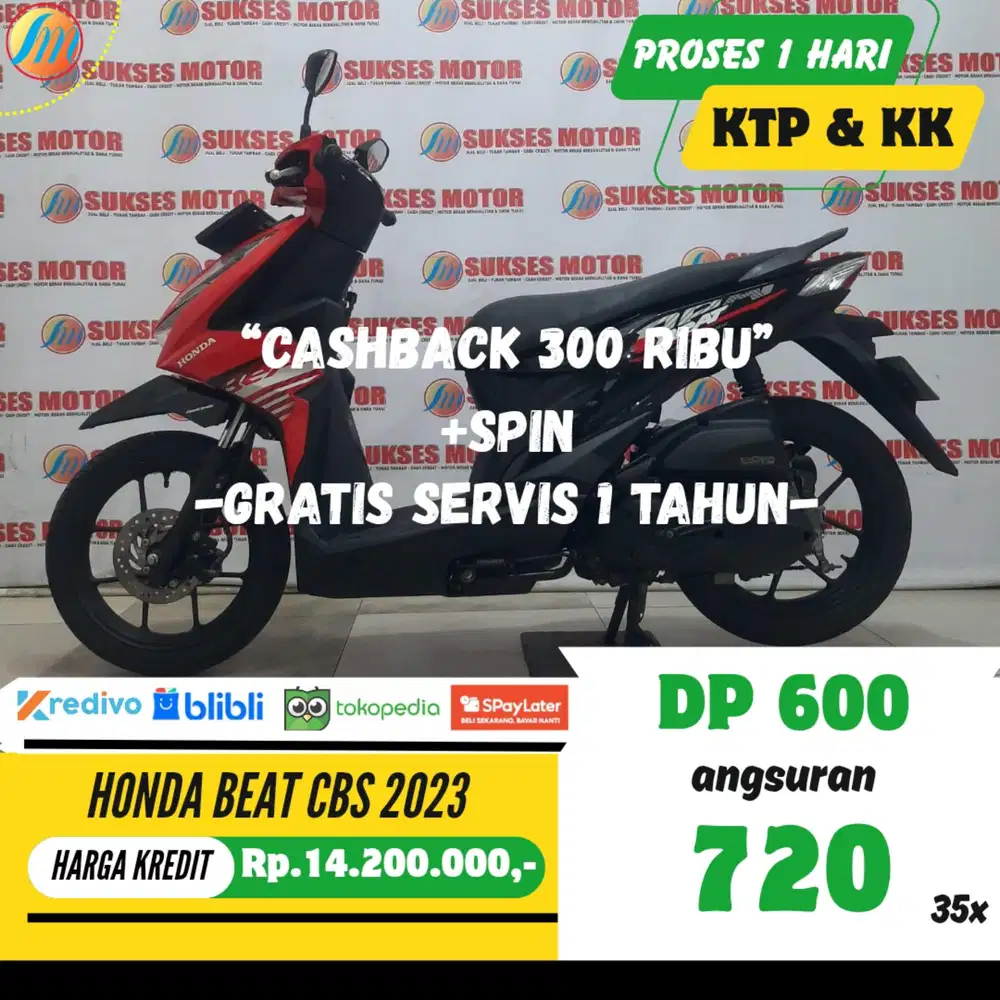 HONDA BEAT CBS 2023 KREDIT DP 600RB ANGSURAN SANGAT RINGAN BERGARANSI