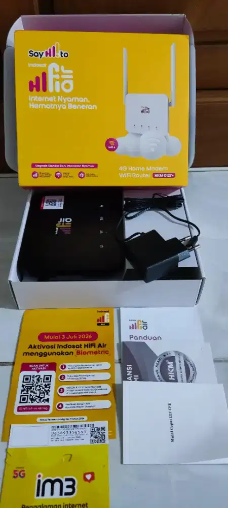 Baru Wifi Kartu Indosat Hifi Air HKM 0127+ IM3 50gb
