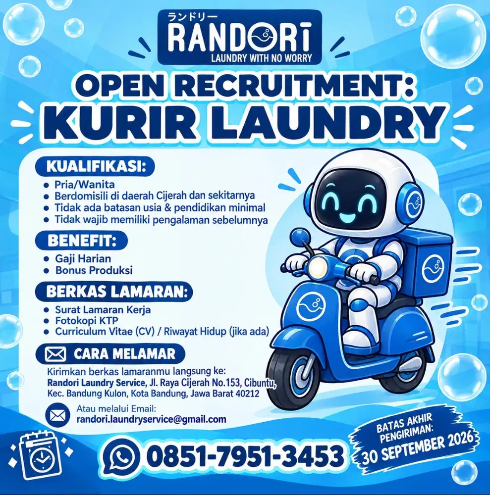 LOKER KURIR LAUNDRY CIJERAH