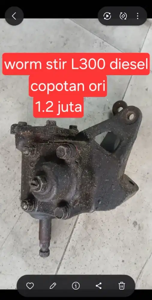 Worm Stir, bekas copotan mobil Mitsubishi pickup L 300